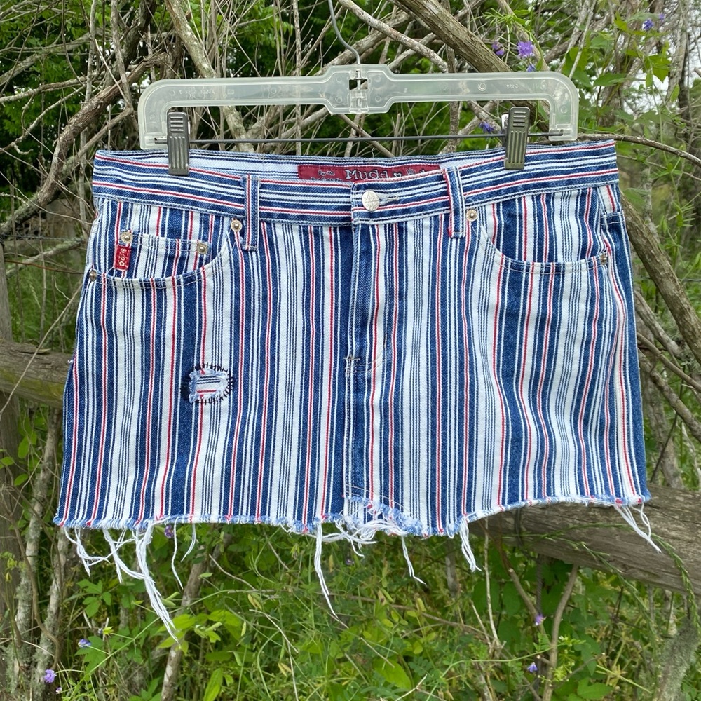 Vintage Y2k Mudd Striped Mini Skirt